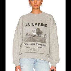 Anine Bing Kenny Sweatshirt Motel Heather Grey